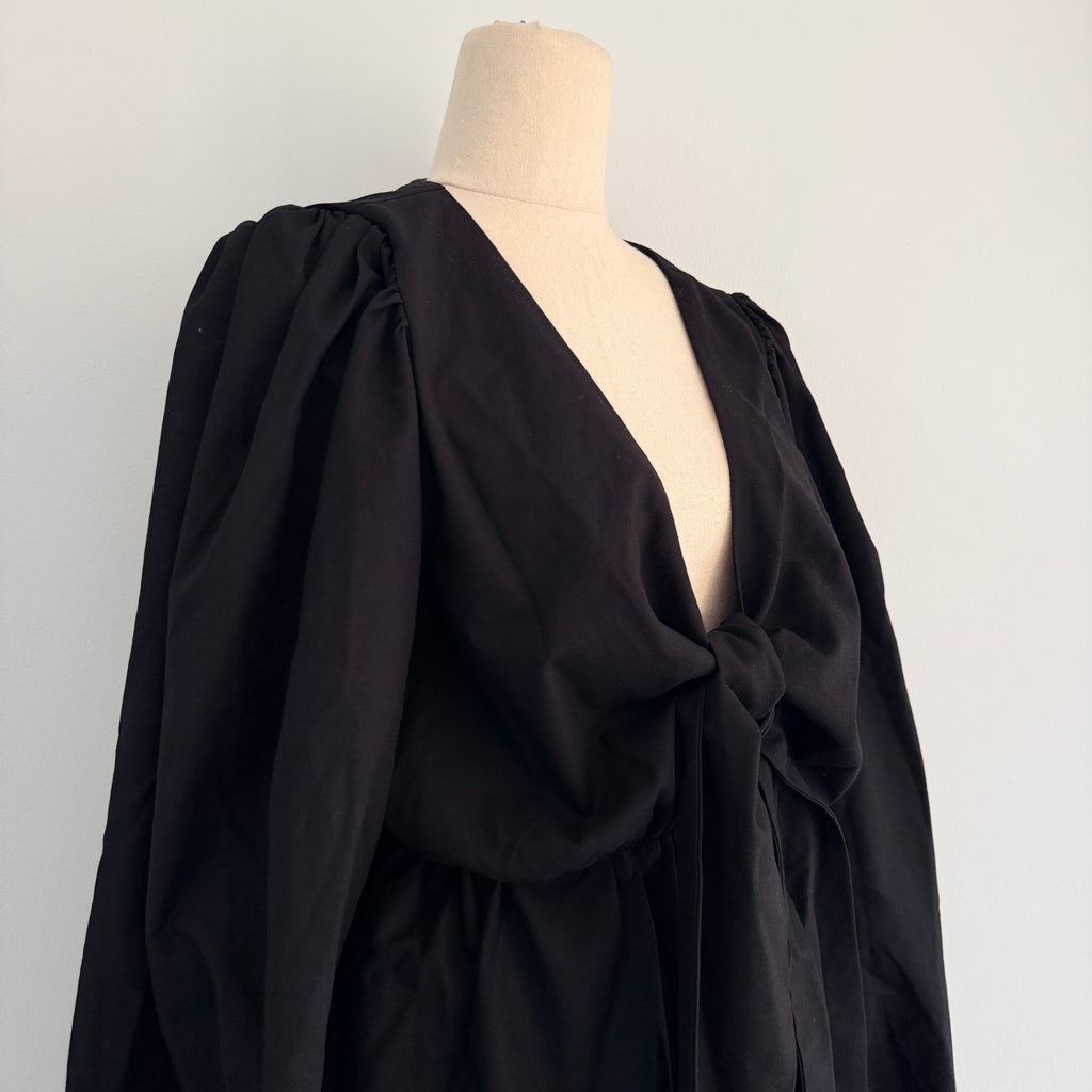 Tussah Katana Playsuit Black Linen Blend Tie Front Size 8 BNWT Party - Image 10