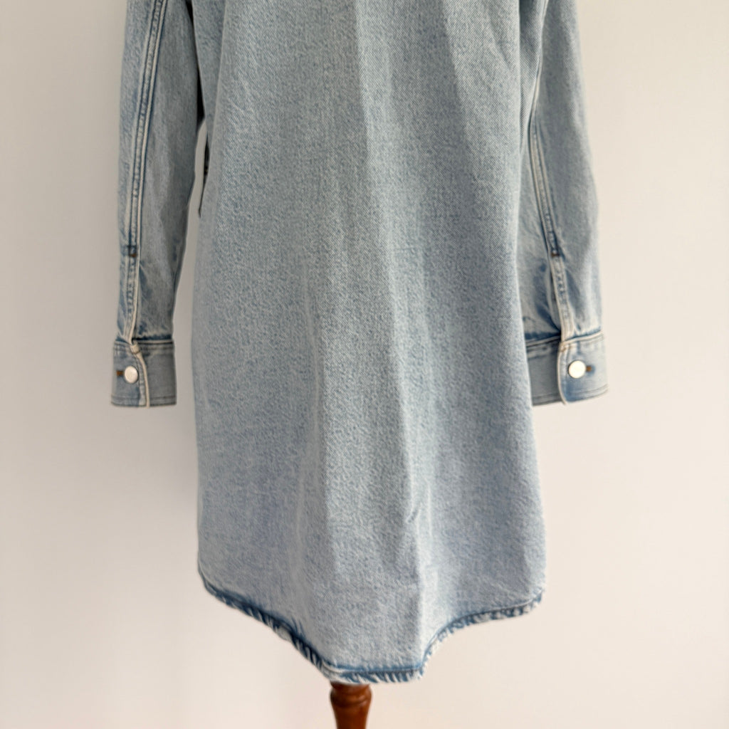 Dannii Minogue Petites Blue Cotton Denim Shirt Dress Size 10P Button Up Casual - Image 15