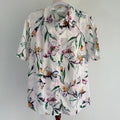 Established Bouquet Blouse White Floral Polyester Top Sz 14 Summer NWT - Image 1