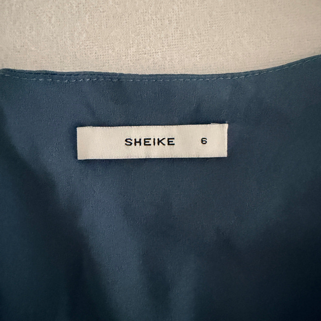 Sheike Blue V-Neck Cape Sleeve Cropped Top Size 6 - Image 7