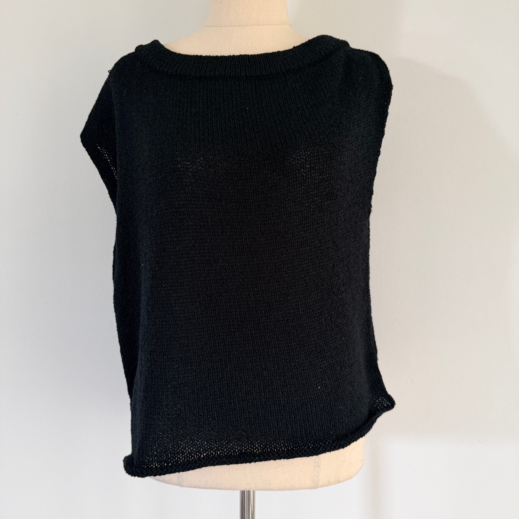 Sass Black Polyester Ribbed Knit Tank Top Sz 8 Boat Neck Casual BNWT - Image 17