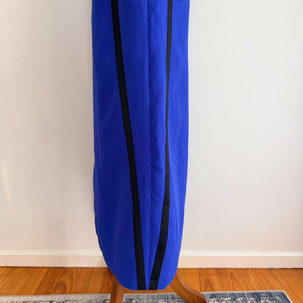 Bariano Australia Blue Black Polyester Mesh Colorblock Maxi Gown Sz 8 Formal - Image 21
