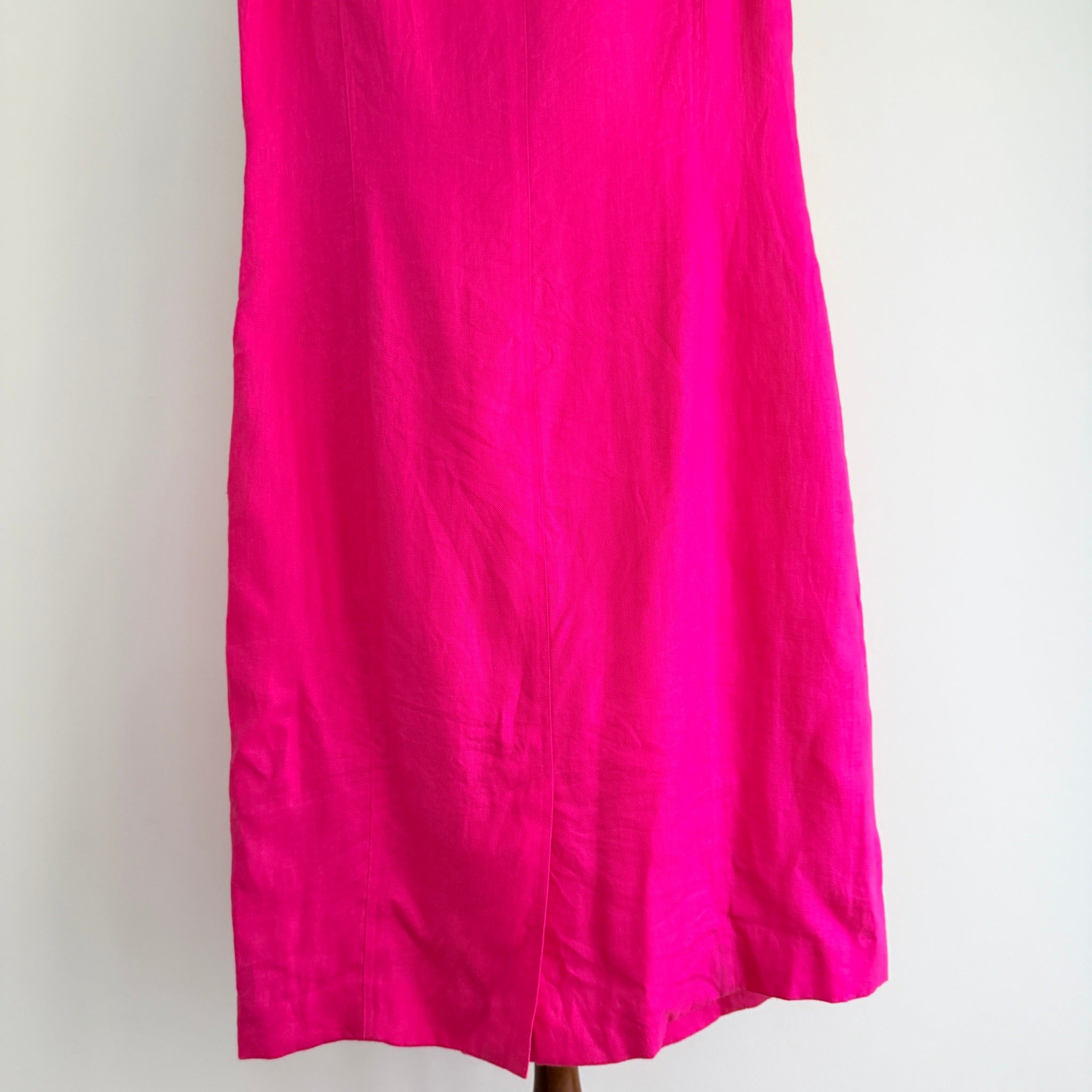 Lauren Ralph Lauren Colourblock Linen Dress Navy Pink Size 10 - Image 15