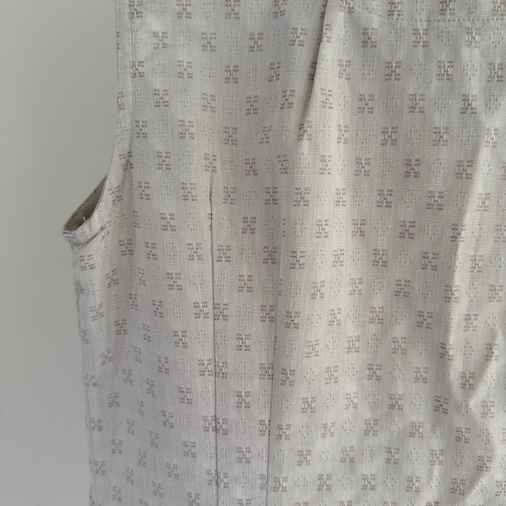 Kathmandu Grey Organic Cotton Sleeveless Button Dress Sz 12 Geometric Casual - Image 15