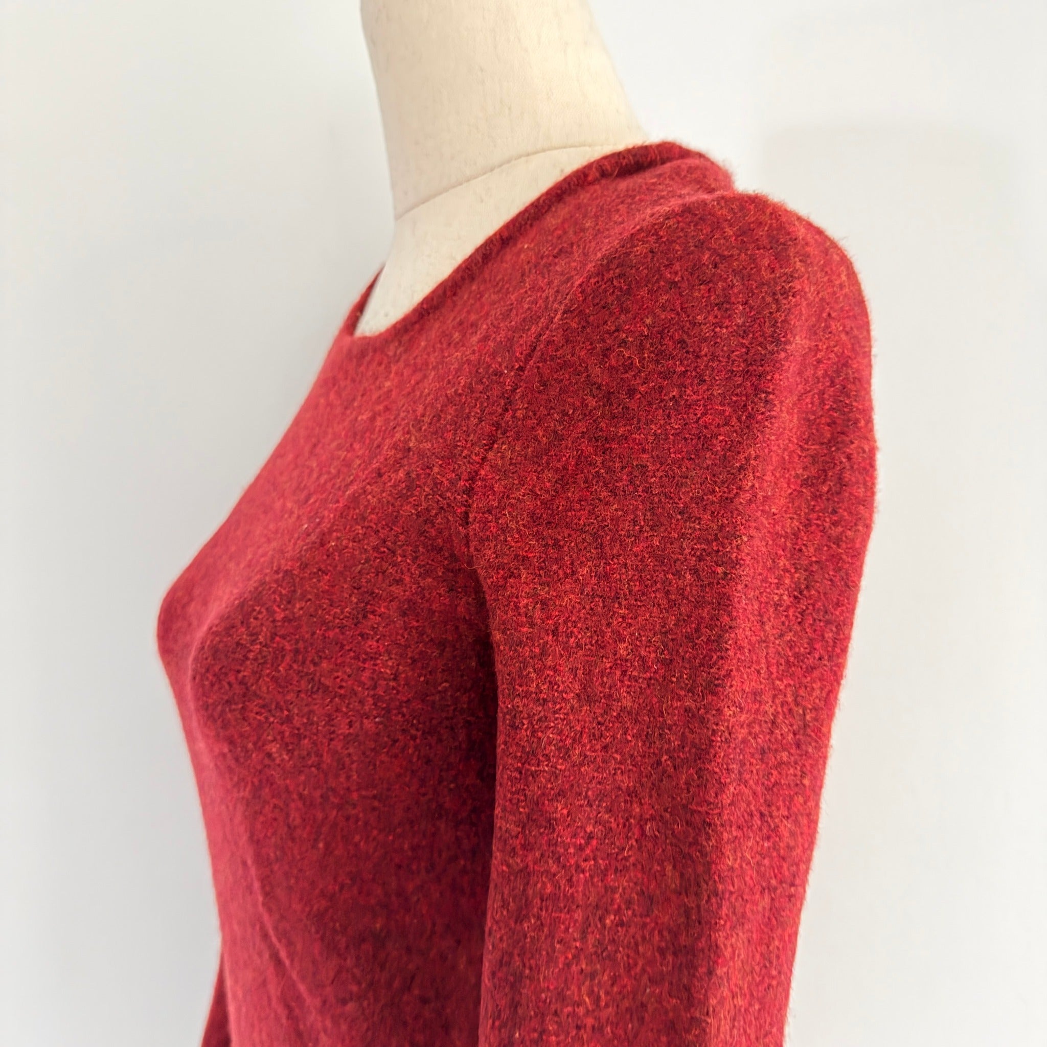 Elk The Label Womens Burgundy Merino Wool Blend Jumper Size M Crew Neck Casual - Image 15