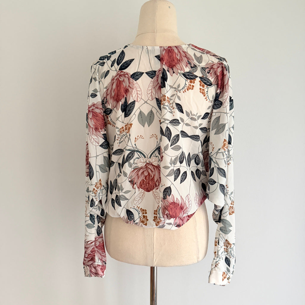 Sheike Floral Print Long Sleeve Wrap Top - Image 5