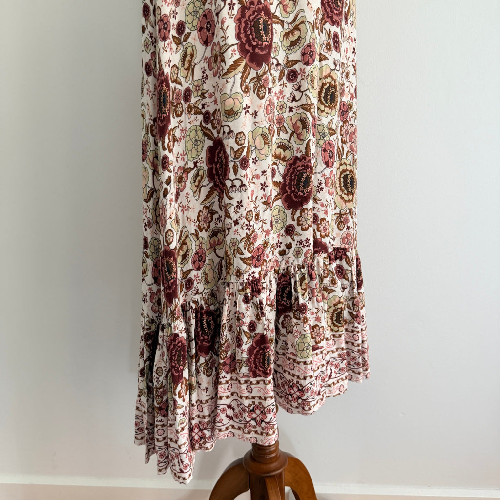 White Closet Womens Sz 8 Rayon Floral Maxi Dress Tie Shoulder Boho Summer - Image 20