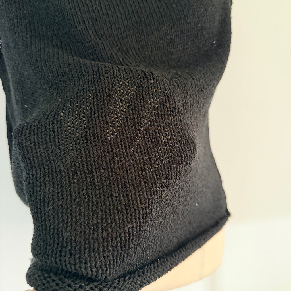 Sass Black Polyester Ribbed Knit Tank Top Sz 8 Boat Neck Casual BNWT - Image 4