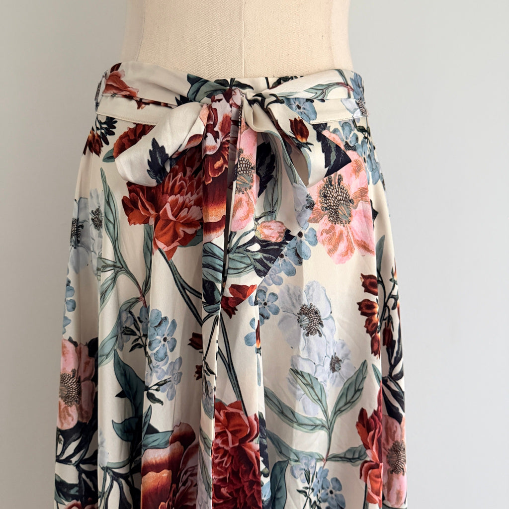 Sheike Floral Wrap Skirt - Elegant High-Low Hemline, Size 8 - Image 9