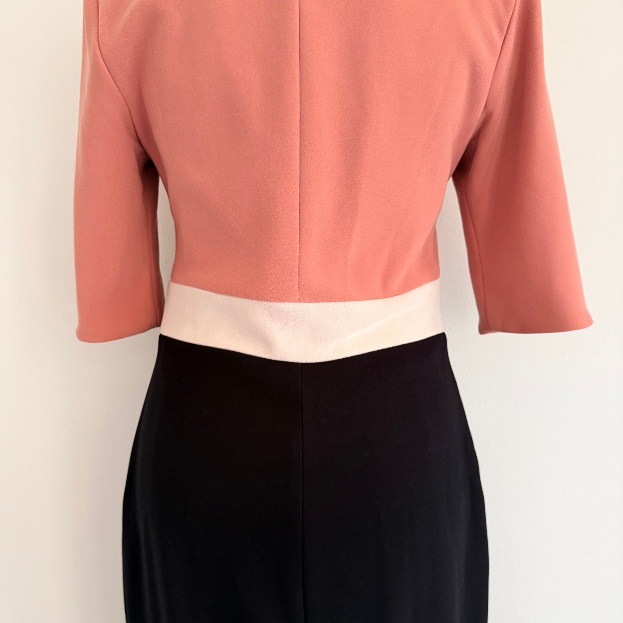 Portmans Colour Block Midi Dress Front Zip Detail Size 10 Casual - Image 15