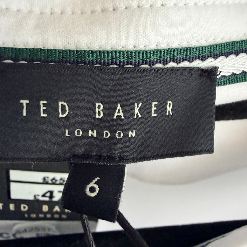 Ted Baker Zeiter Polo Shirt White Cotton Slim Fit Size 6 2XL Smart Casual BNWT - Image 5