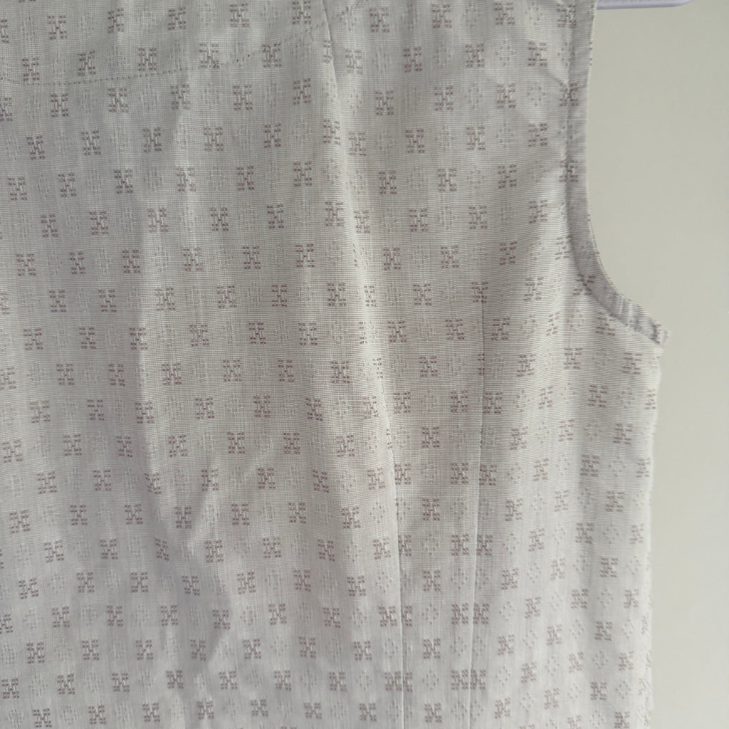 Kathmandu Grey Organic Cotton Sleeveless Button Dress Sz 12 Geometric Casual - Image 16