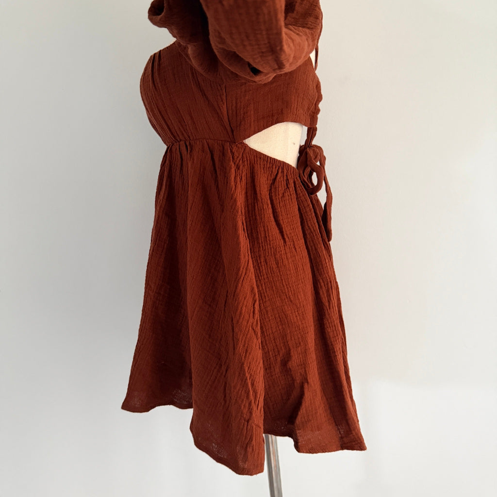 Princess Polly Rust Brown Cotton Gauze Long Sleeve Romper Size 6 Boho BNWT - Image 11