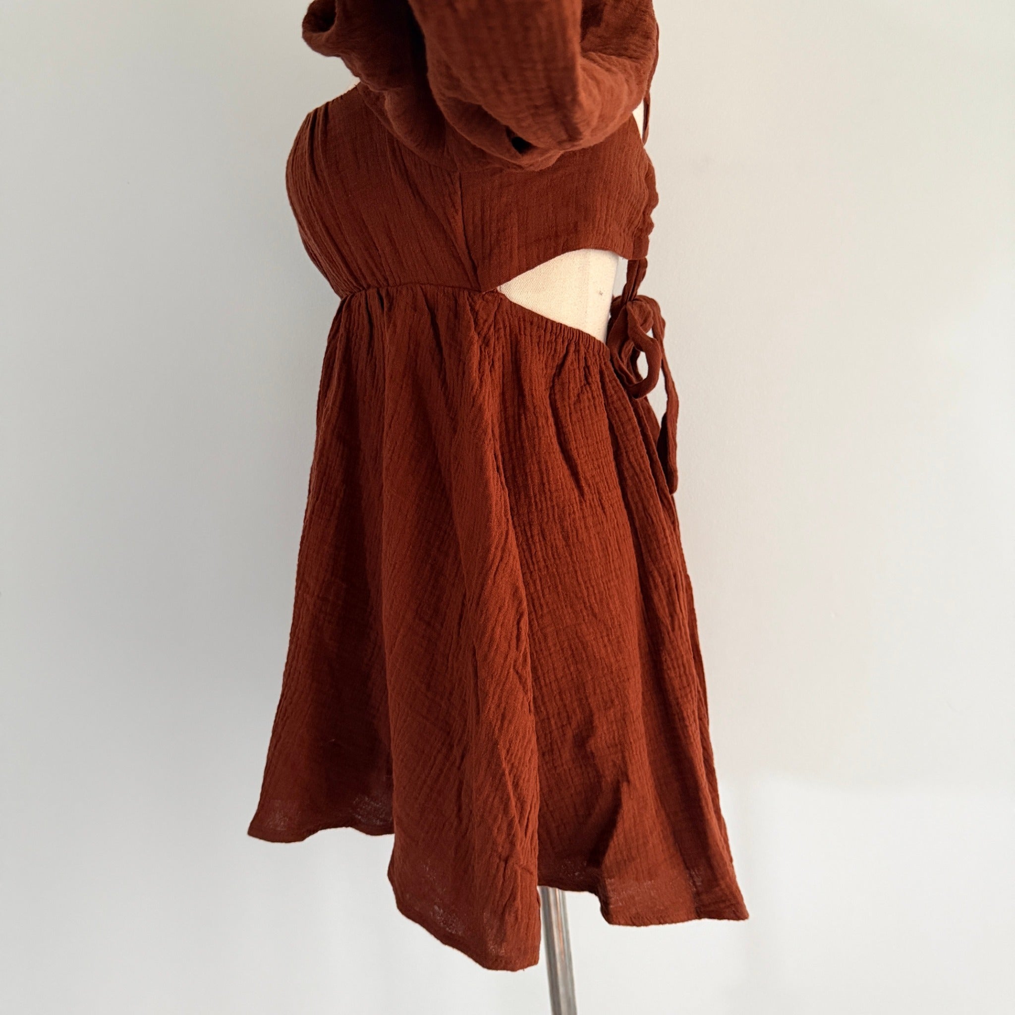 Princess Polly Rust Brown Cotton Gauze Long Sleeve Romper Size 6 Boho BNWT - Image 11