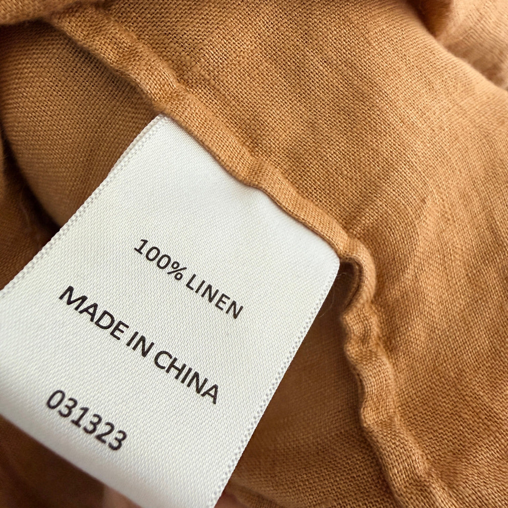 Sussan Linen Tunic Top Ochre V-Neck Button-Down Size 6 Relaxed Summer Casual - Image 7