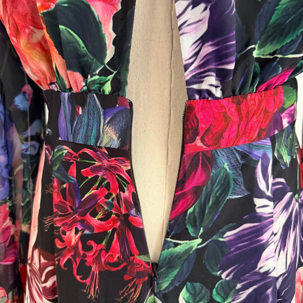 Sheike Floral Print Tie-Front Long Sleeve Mini Dress Size 8 - Image 21