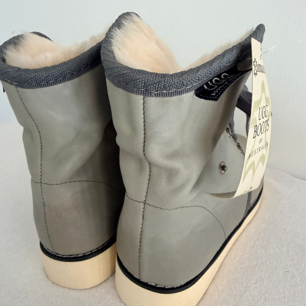UGG Boots of Australia Lace-Up Ankle Boots - Genuine Sheepskin Shearling Lined Grey - Image 4