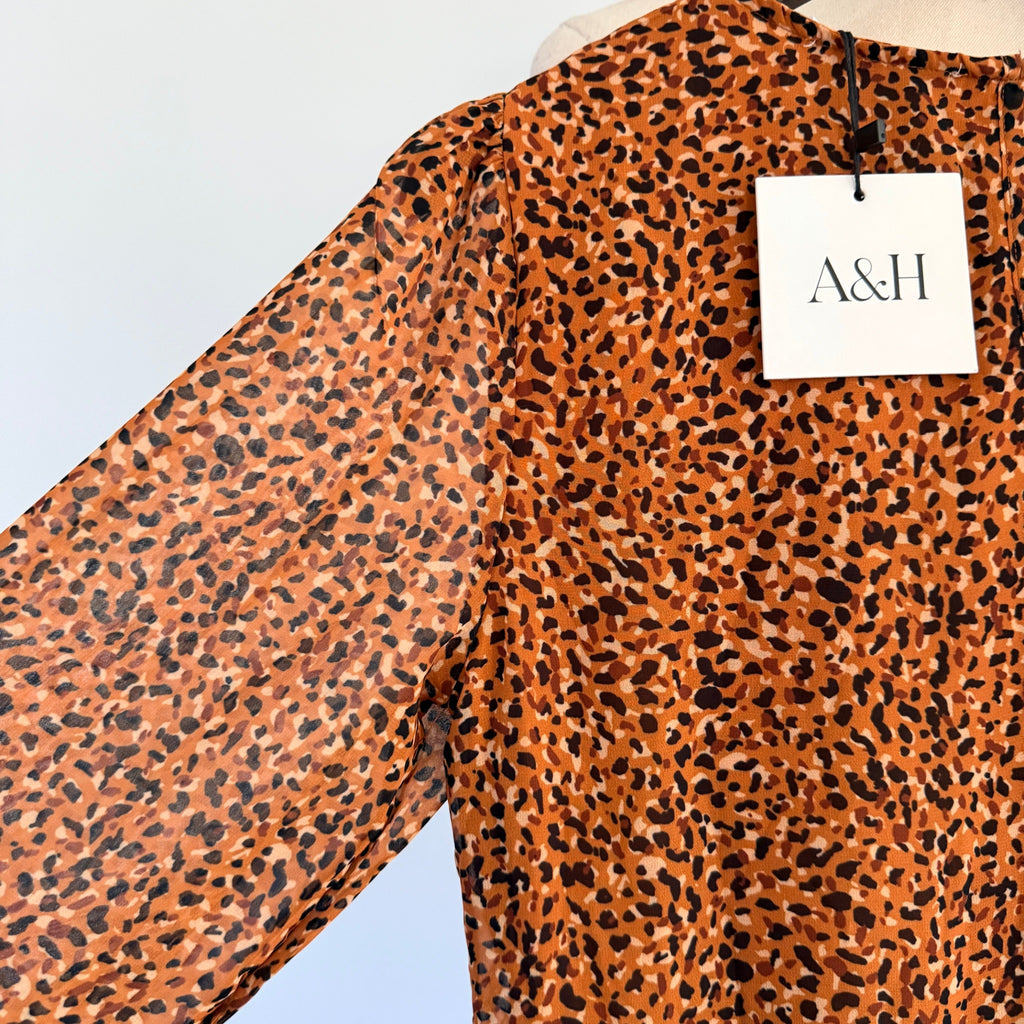 Atmos&Here Yasmin Spice Leopard Print Polyester Maternity Mini Dress Sz 10 BNWT - Image 16
