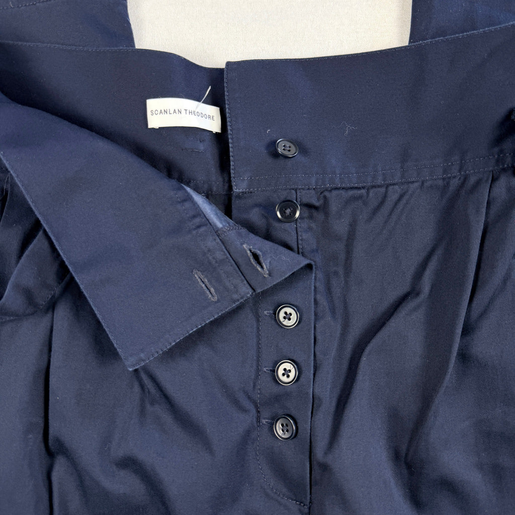 Scanlan Theodore Navy Belted High Waist Tapered Pants Sz 12 Cotton Blend - Image 5
