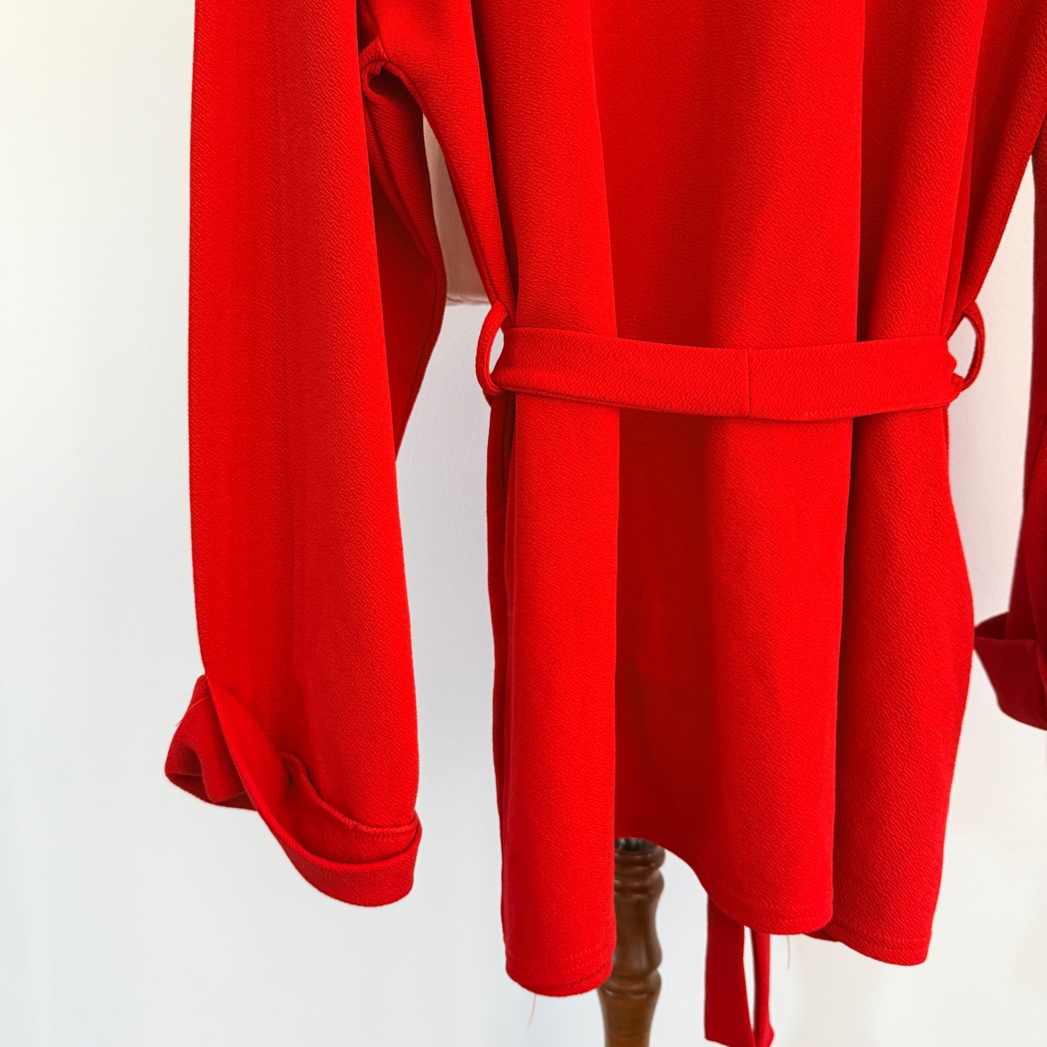 PrettyLittleThing Red Kimono Wrap Jacket Top Sz 20 V-Neck Party Evening - Image 18