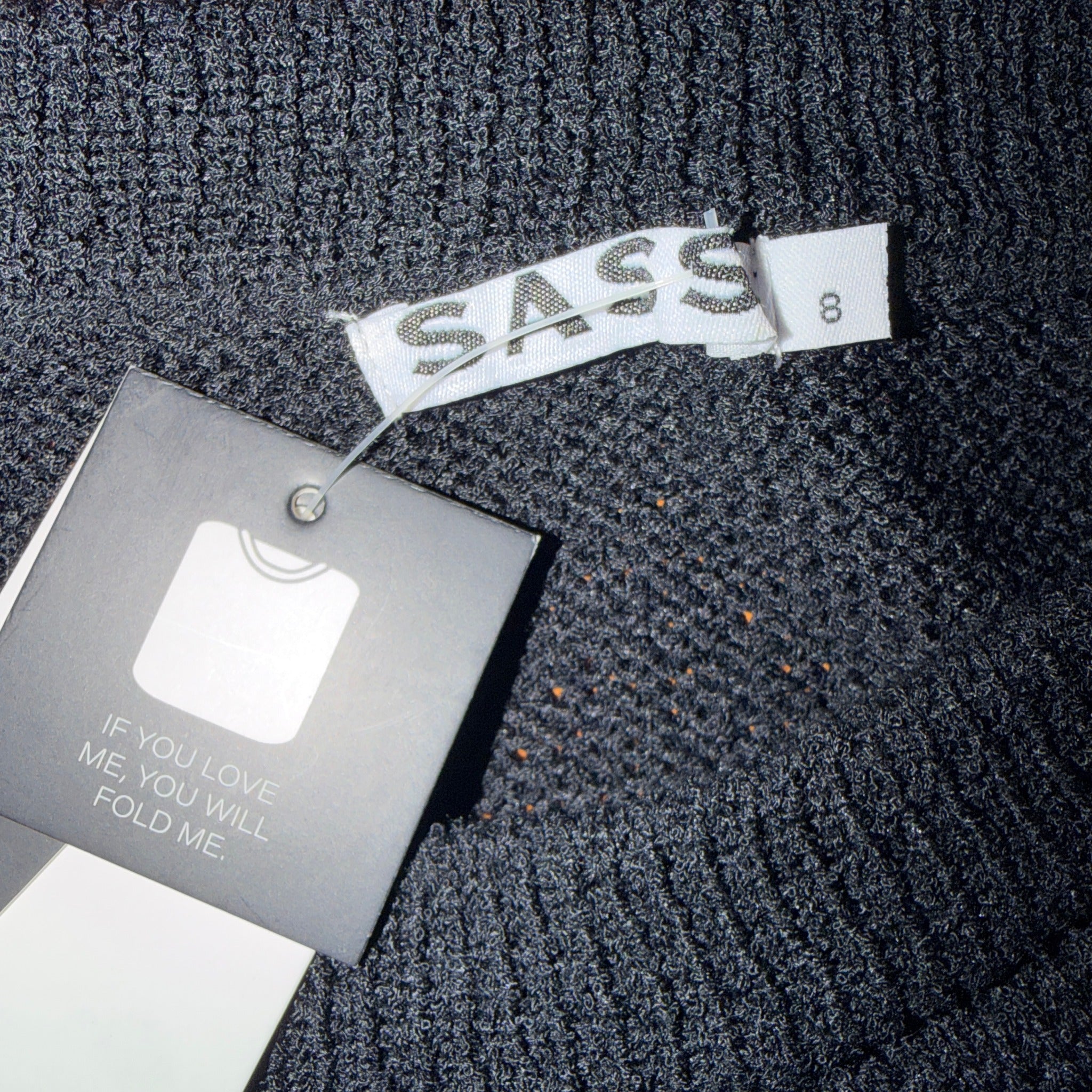 Sass Black Polyester Ribbed Knit Tank Top Sz 8 Boat Neck Casual BNWT - Image 5