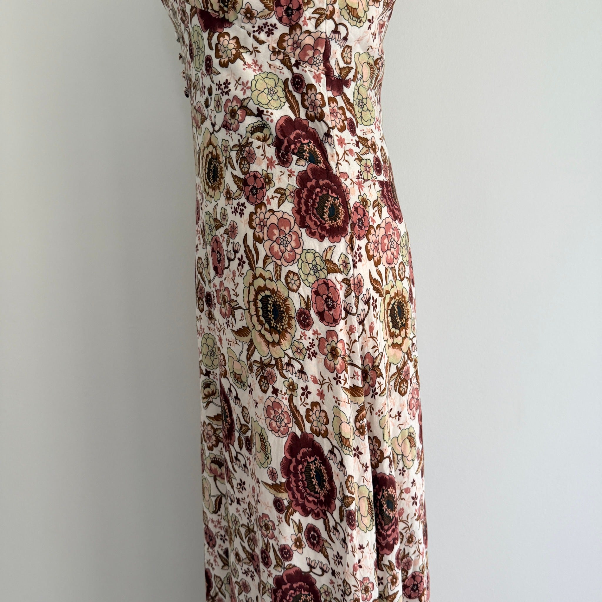 White Closet Womens Sz 8 Rayon Floral Maxi Dress Tie Shoulder Boho Summer - Image 21