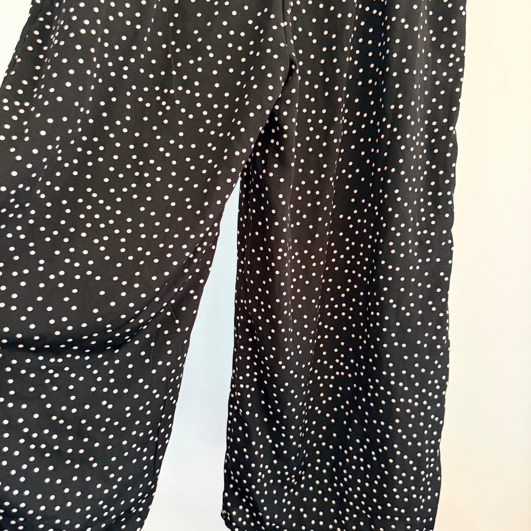 Dissh Black Polka Dot Polyester Jumpsuit Sz 14 Puff Sleeve V-Neck Party - Image 18