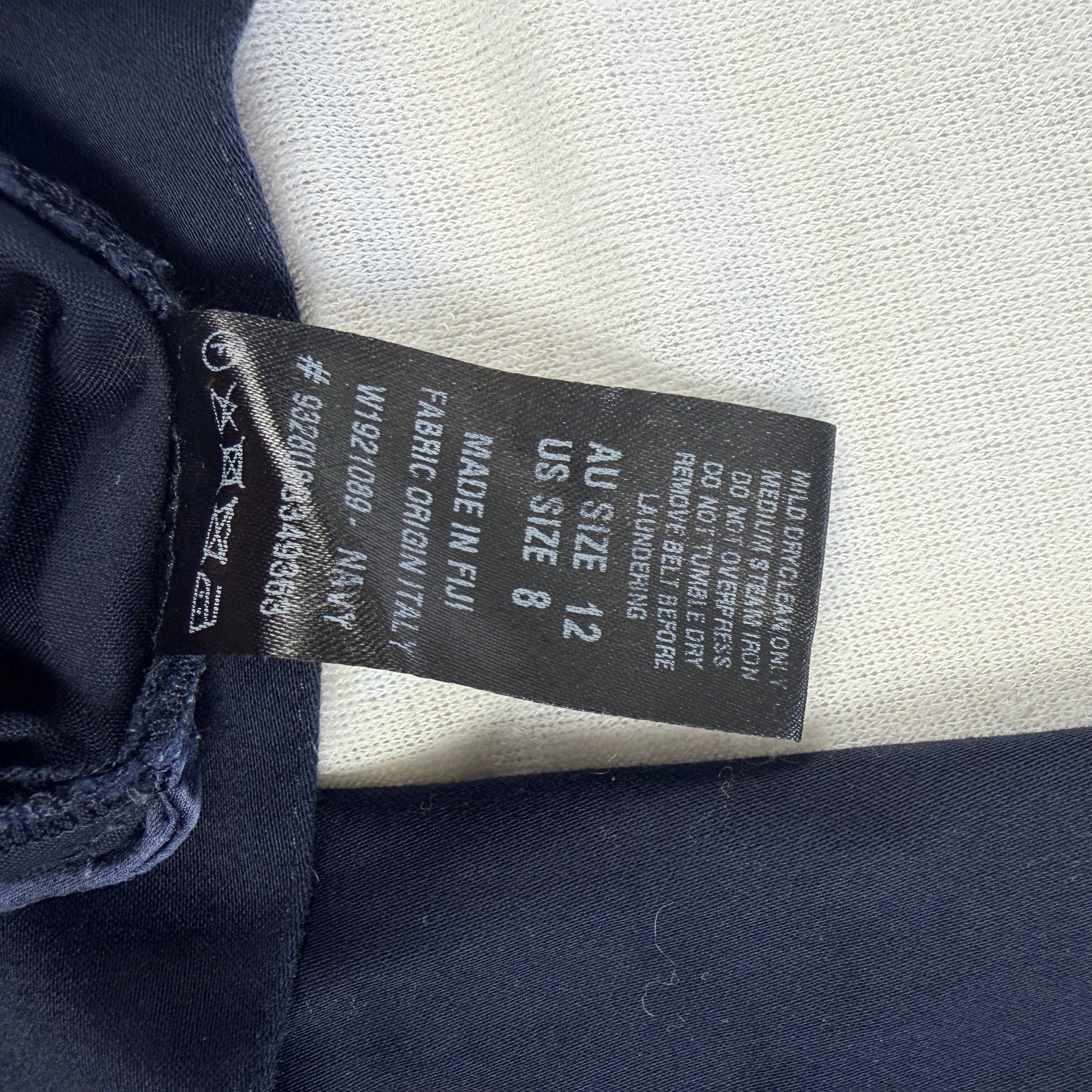 Scanlan Theodore Navy Belted High Waist Tapered Pants Sz 12 Cotton Blend - Image 8