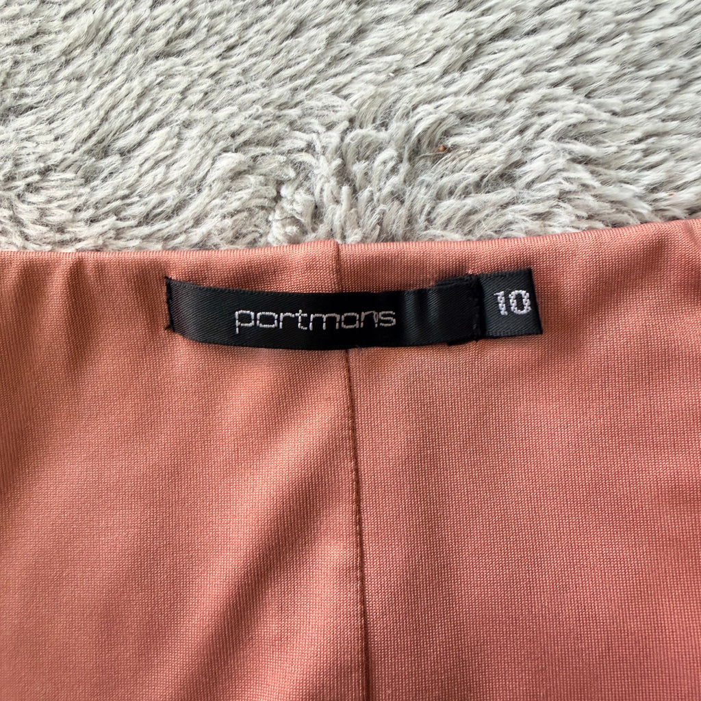 Portmans Colour Block Midi Dress Front Zip Detail Size 10 Casual - Image 6