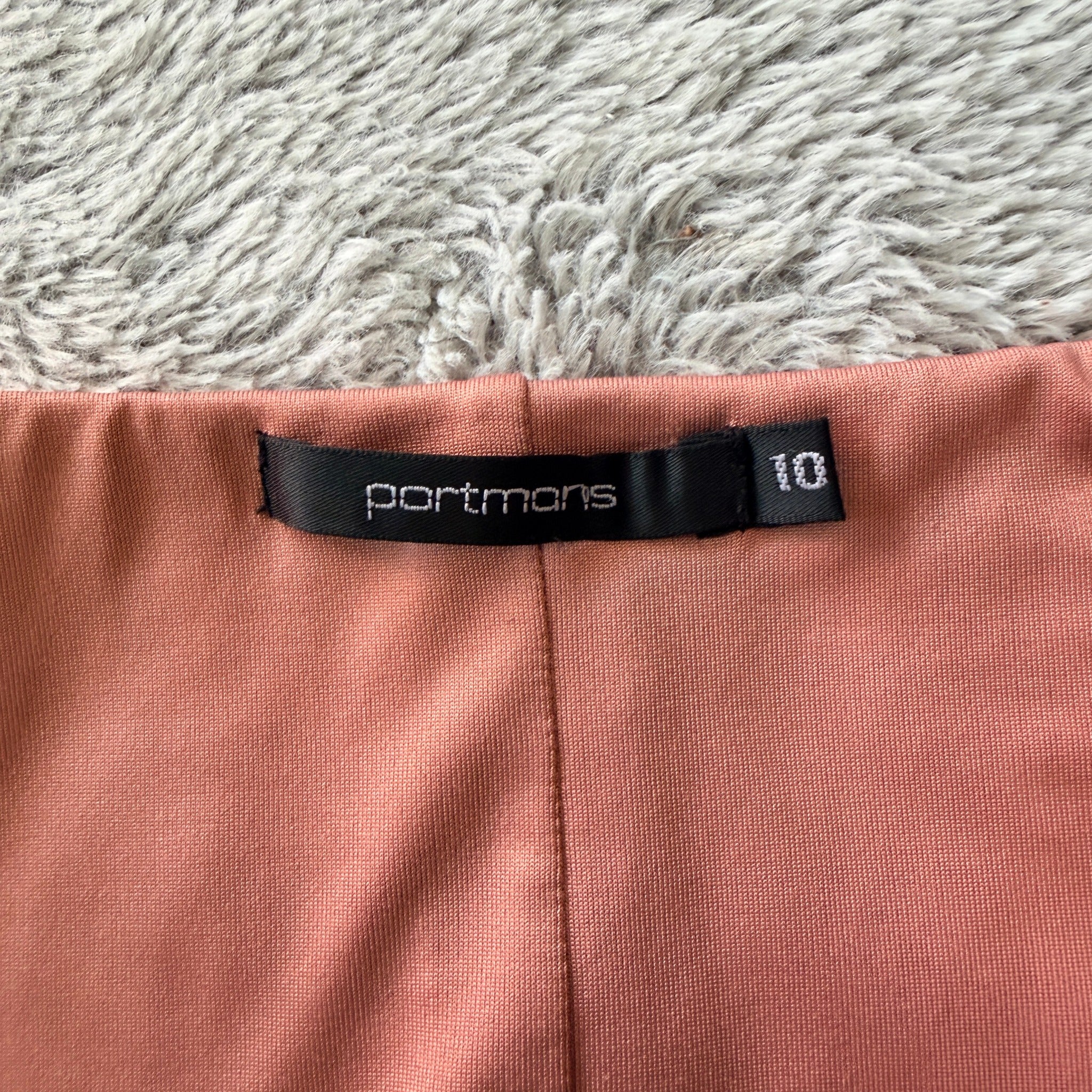 Portmans Colour Block Midi Dress Front Zip Detail Size 10 Casual - Image 6