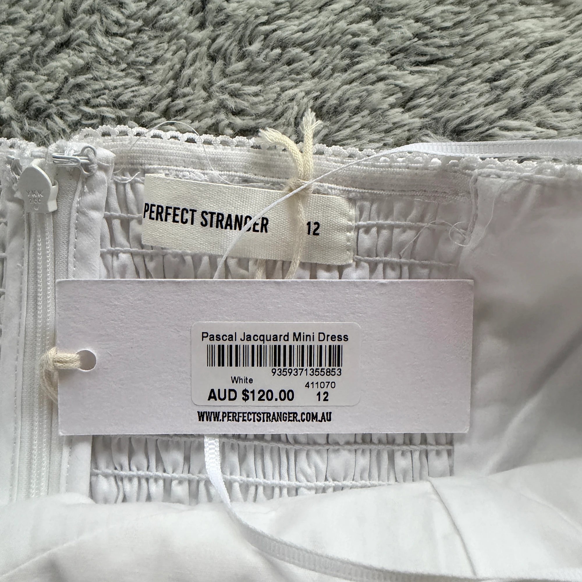 Perfect Stranger White Cotton Mini Dress Strapless Tiered Ruffle Size 12 Party BNWT - Image 7
