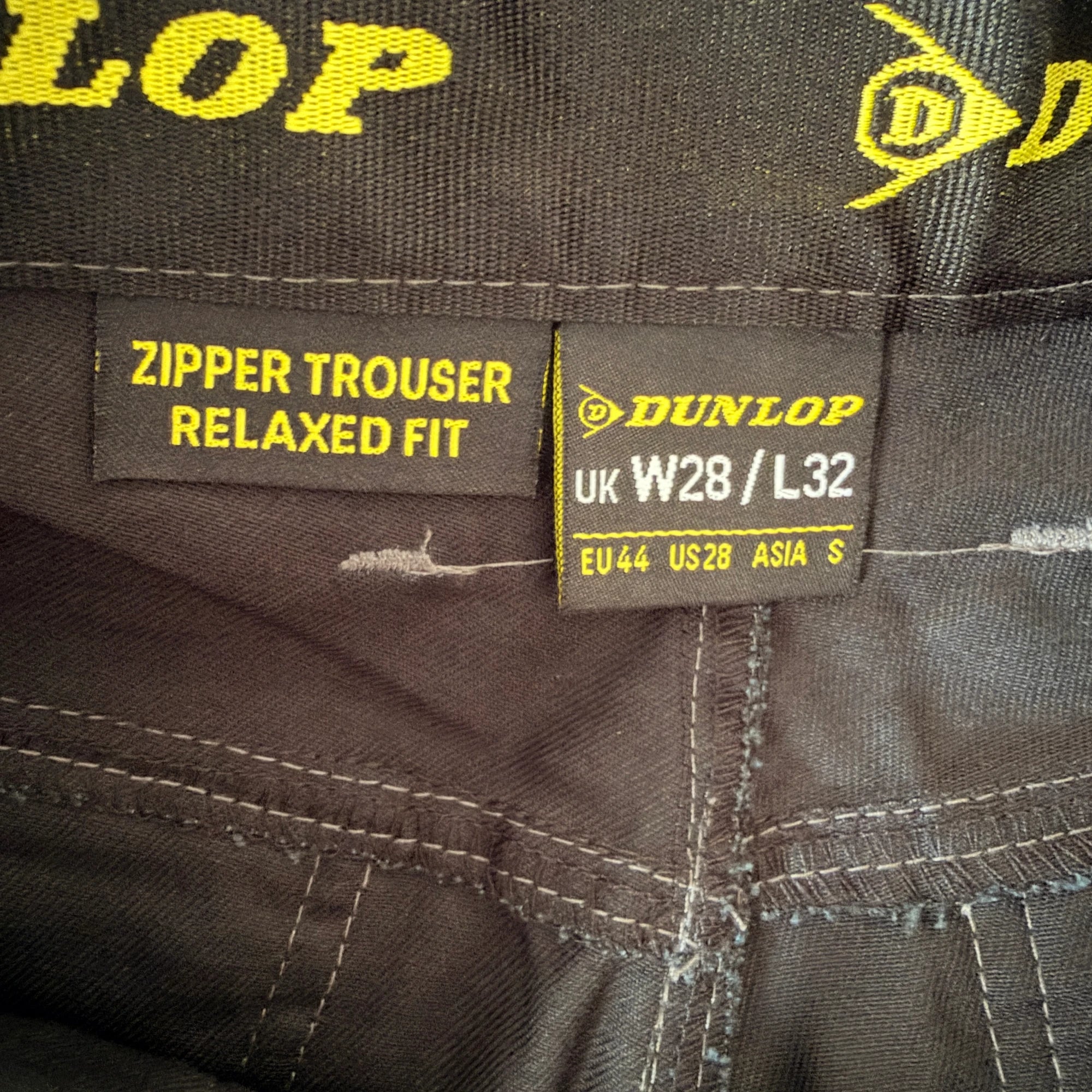 Dunlop Black Poly Cotton Cargo Work Trousers Zipper Relaxed Fit W28 L32 Workwear BNWT - Image 8