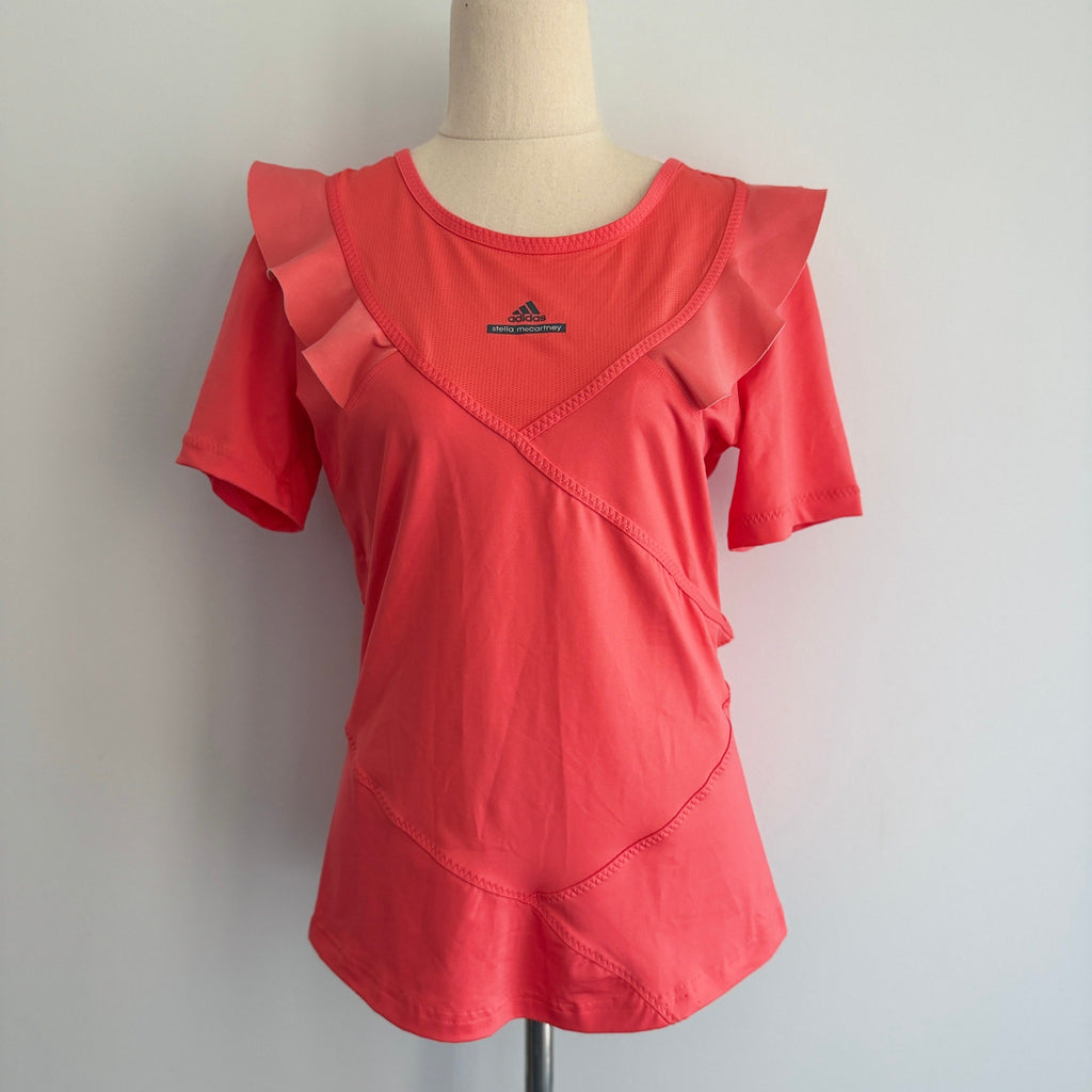 adidas stella mccartney by Stella McCartney Barricade Ruffle Top Orange Size M - Image 1