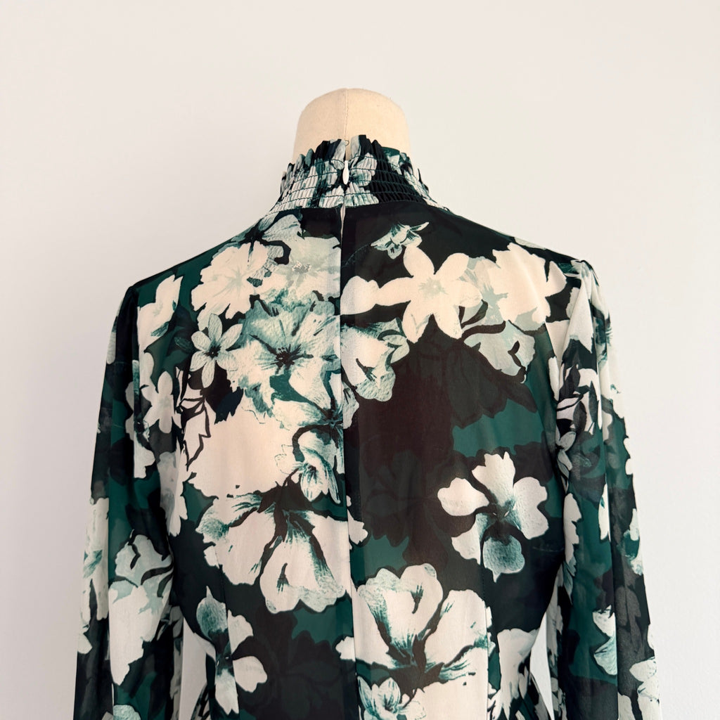 Dotti Floral Tiered Mini Dress - Green & White Size 10 - Image 19