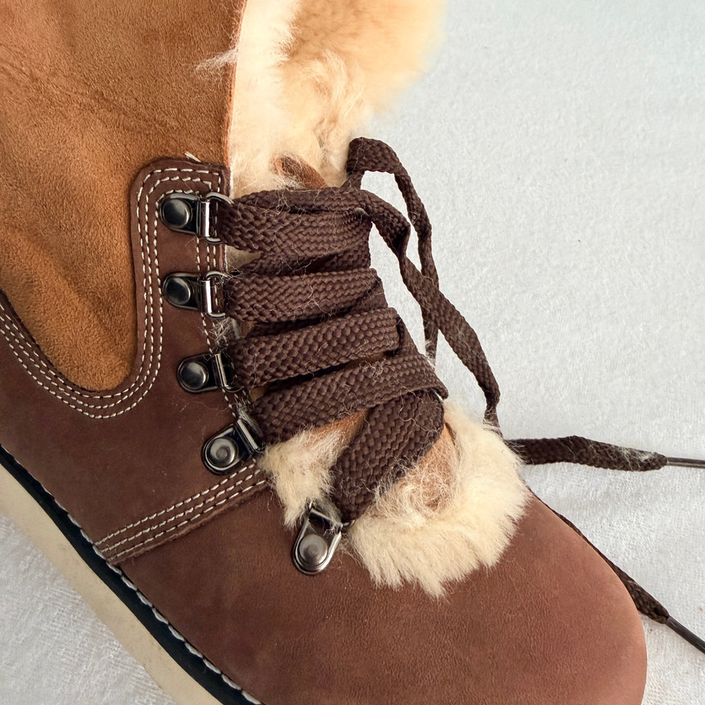 Ugg Boots Of Australia Lace-Up Boots Genuine Sheepskin Lined Brown Suede EU 36 - Image 18