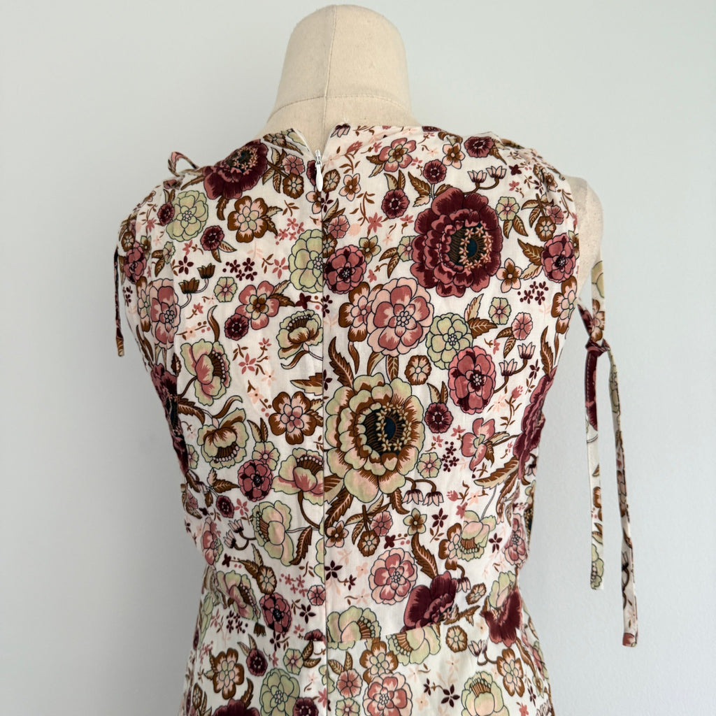 White Closet Womens Sz 8 Rayon Floral Maxi Dress Tie Shoulder Boho Summer - Image 12