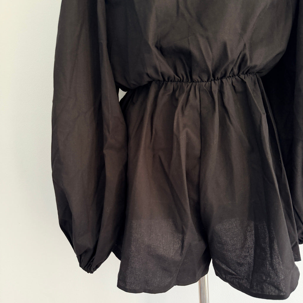 Tussah Katana Playsuit Black Linen Blend Tie Front Size 8 BNWT Party - Image 20