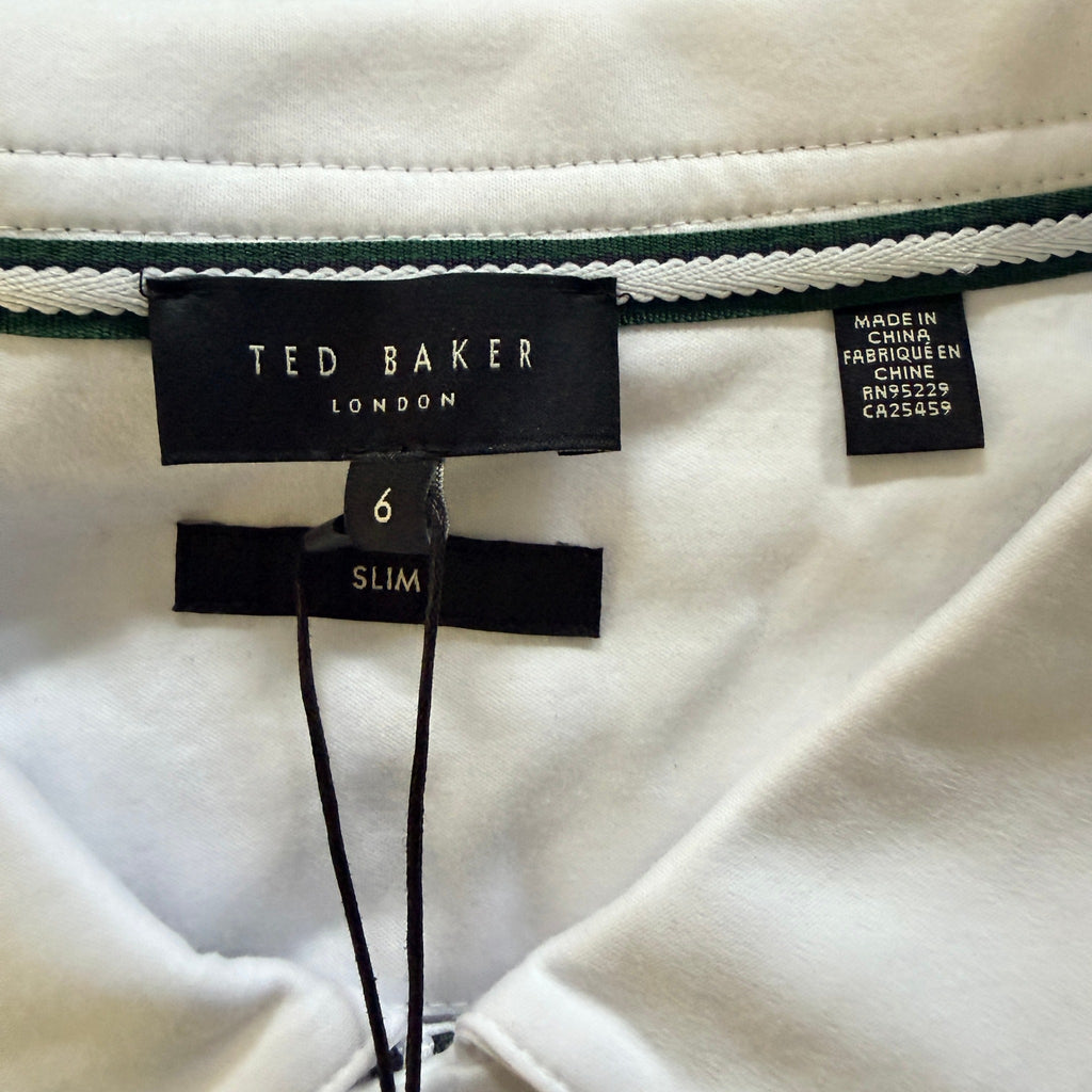 Ted Baker Zeiter Polo Shirt White Cotton Slim Fit Size 6 2XL Smart Casual BNWT - Image 20