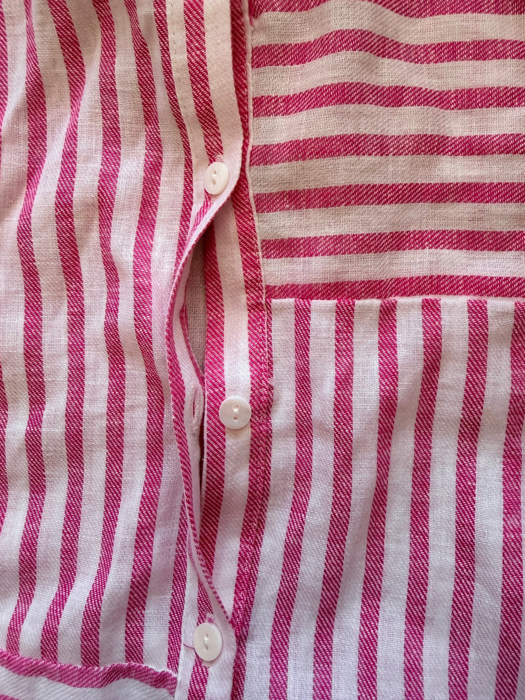 Regatta Sz 12 Red White Mixed Stripe Linen Cotton Button-Up Shirt Casual Resort - Image 19