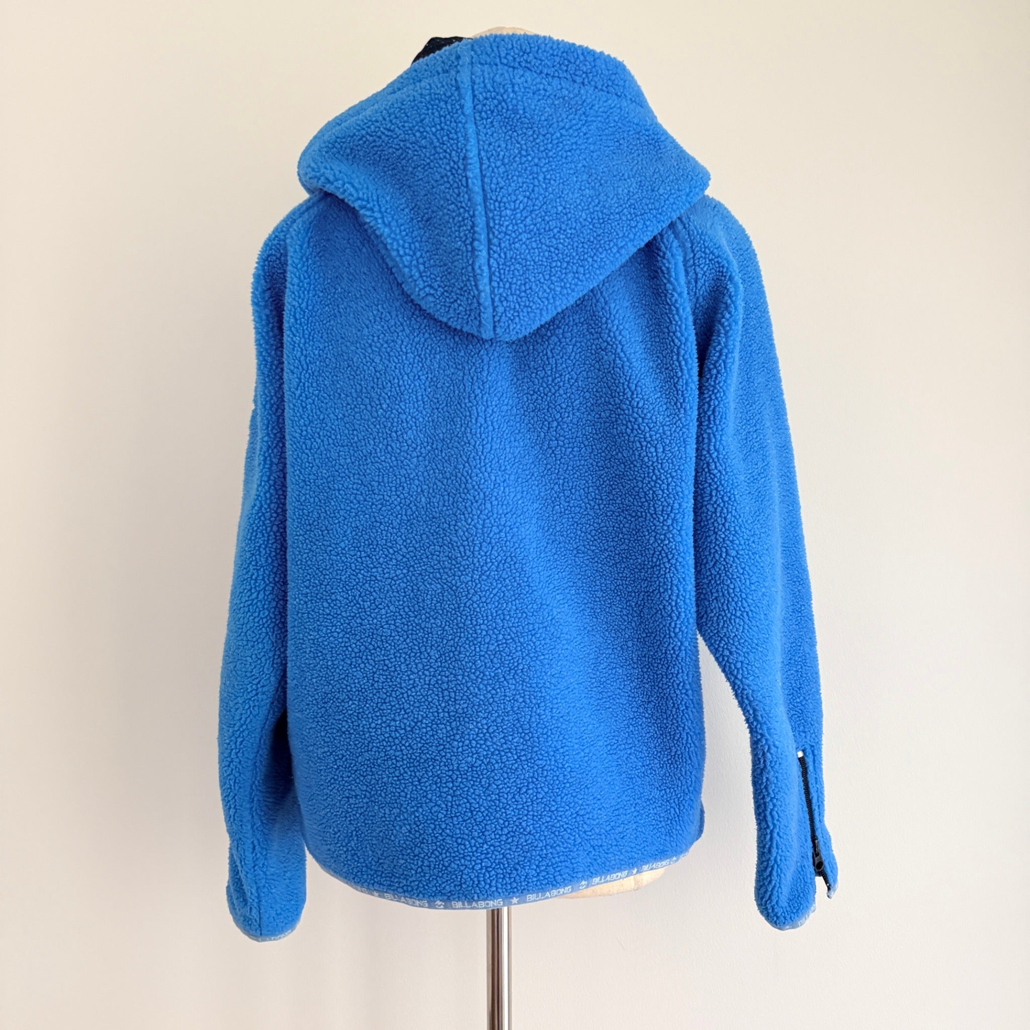 Billabong Blue Acrylic Polyester Fleece Hoodie Size 12 Vintage Casual - Image 2