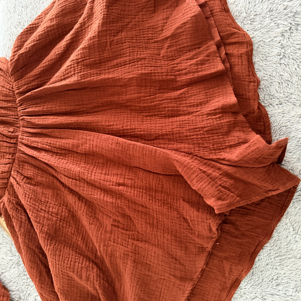 Princess Polly Rust Brown Cotton Gauze Long Sleeve Romper Size 6 Boho BNWT - Image 19