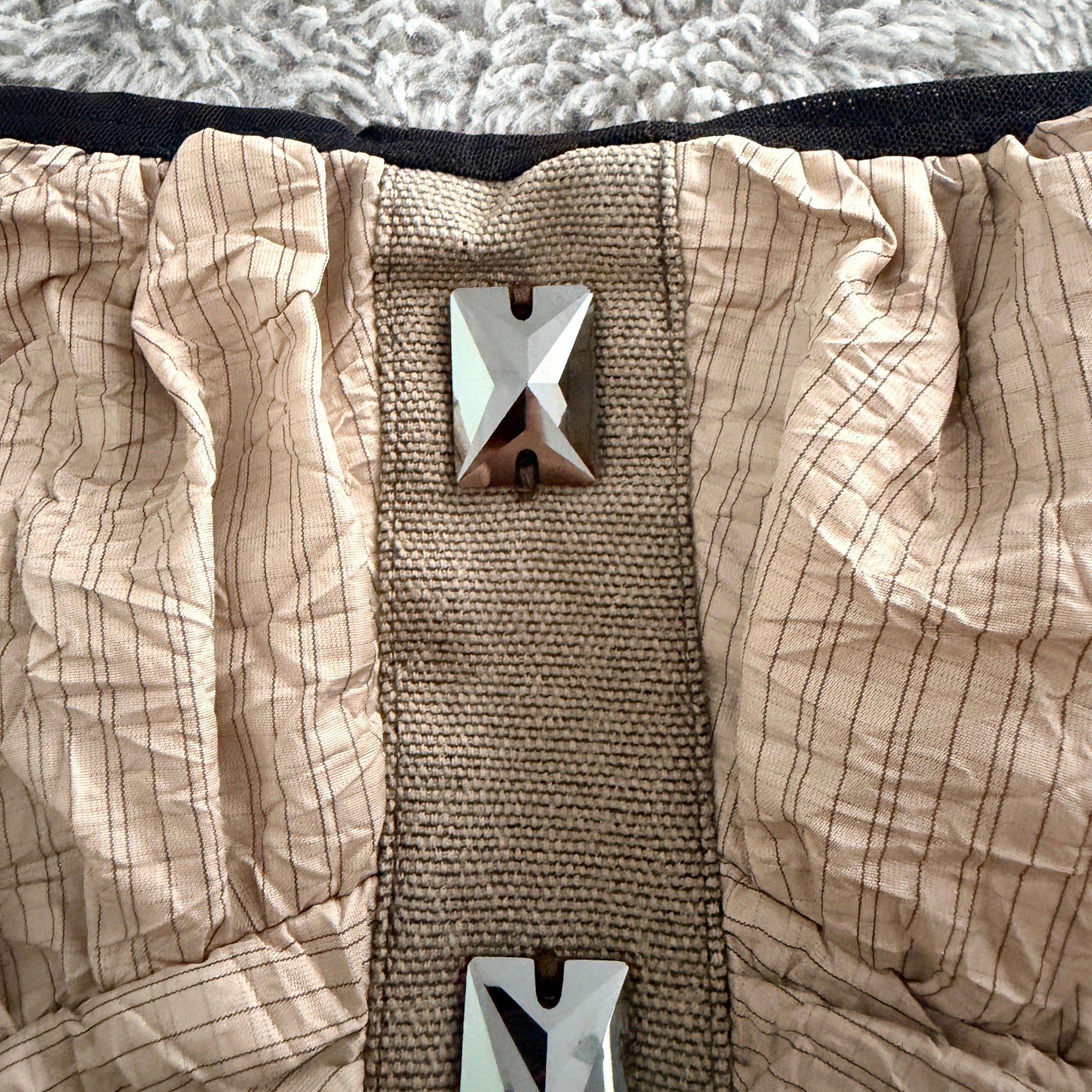 Manning Cartell Beige Polyester Strapless Dress Sz 12 Swarovski Crystal Party - Image 20