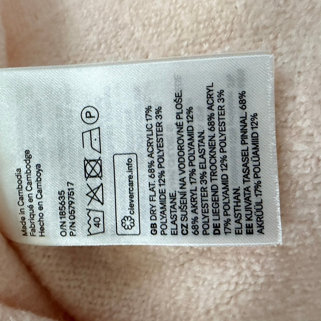 H&M Basic Womens Sz M Peach Acrylic Blend Oversized V-Neck Knit Sweater Casual - Image 6