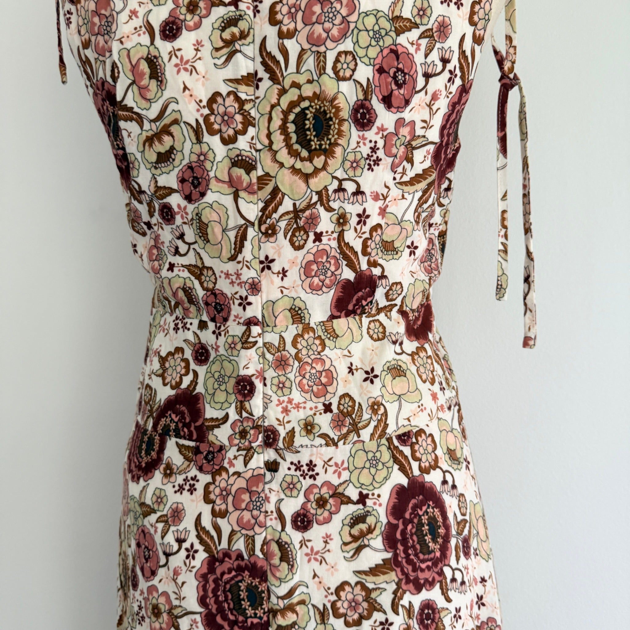 White Closet Womens Sz 8 Rayon Floral Maxi Dress Tie Shoulder Boho Summer - Image 14