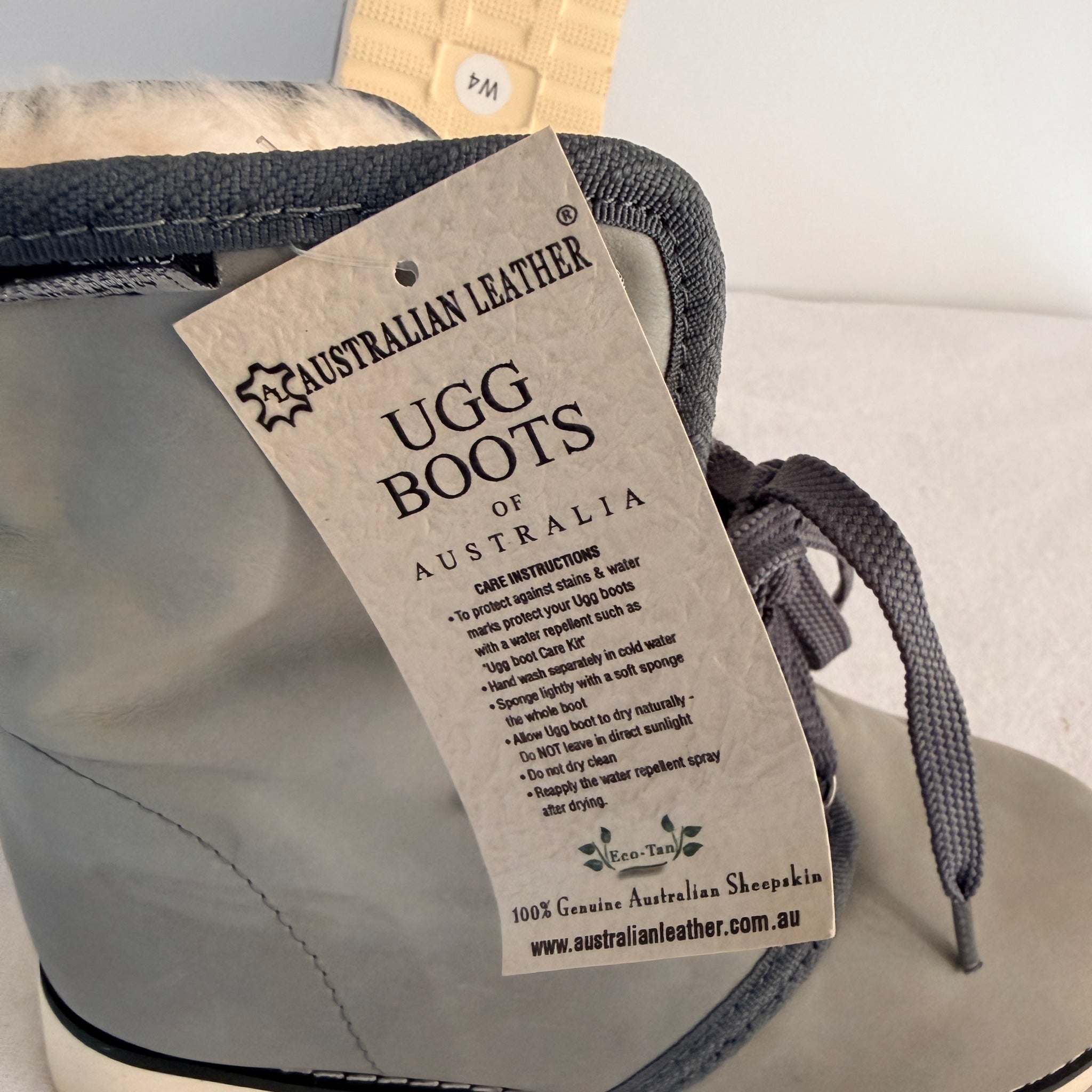 UGG Boots of Australia Lace-Up Ankle Boots - Genuine Sheepskin Shearling Lined Grey - Image 8