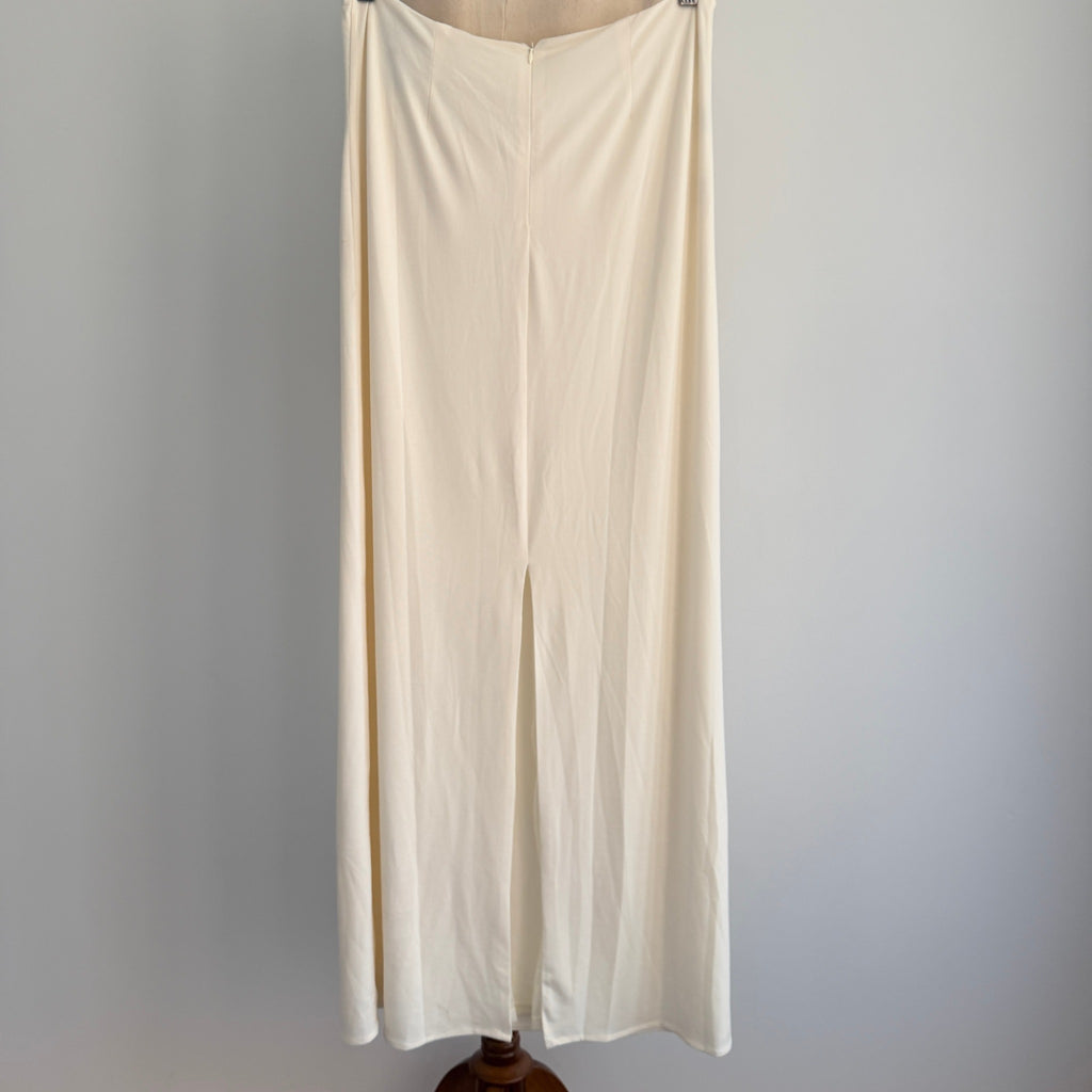 Tussah Sawyer Maxi Skirt Sz 12 Cream Polyester Draped Beaded Detail Event NWT - Image 2