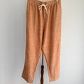 Vine Apparel Brown Cotton Linen Blend Drawstring Joggers Size 14 Casual - Image 1