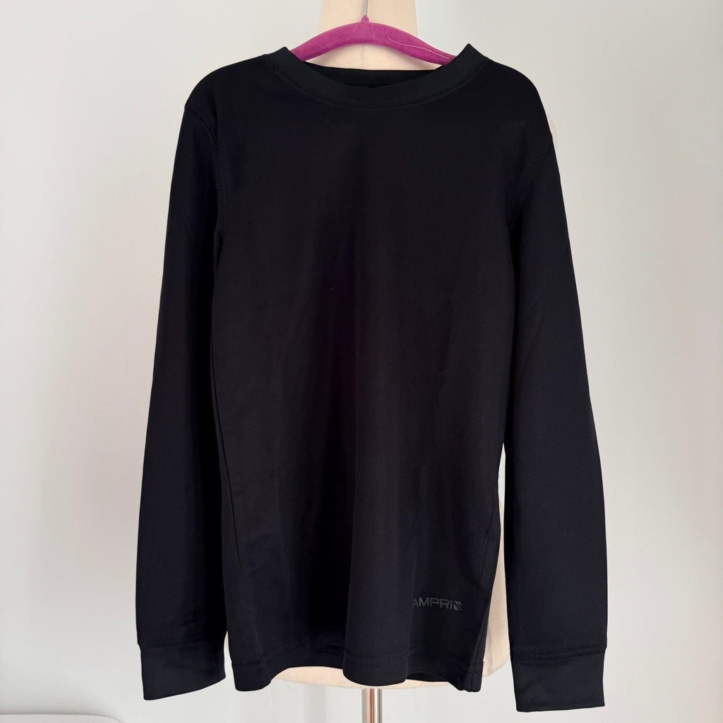 Camprio Black Junior Thermal Base Layer Top Size 9-10 Yrs Sports Long Sleeve - Image 2