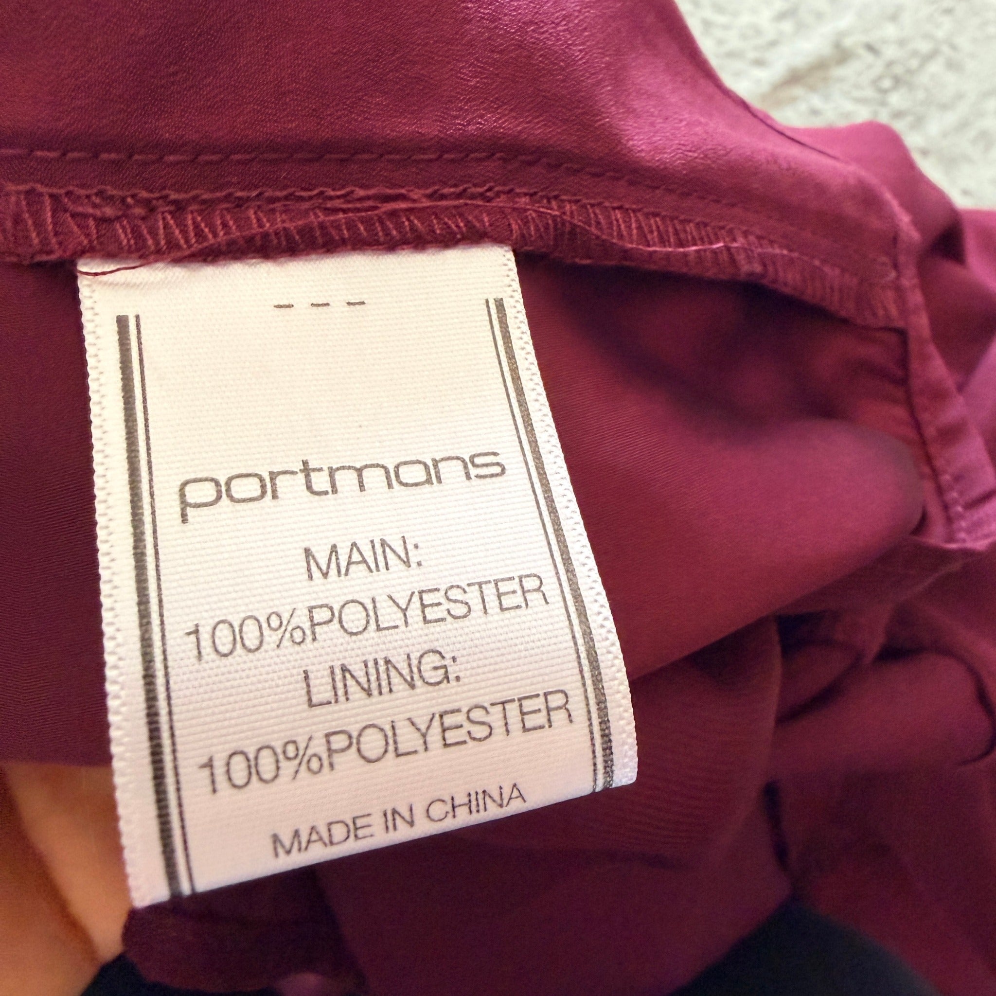 Portmans Signature Midi Dress Burgundy Draped Bodice Wrap Style Size 16 Party - Image 8
