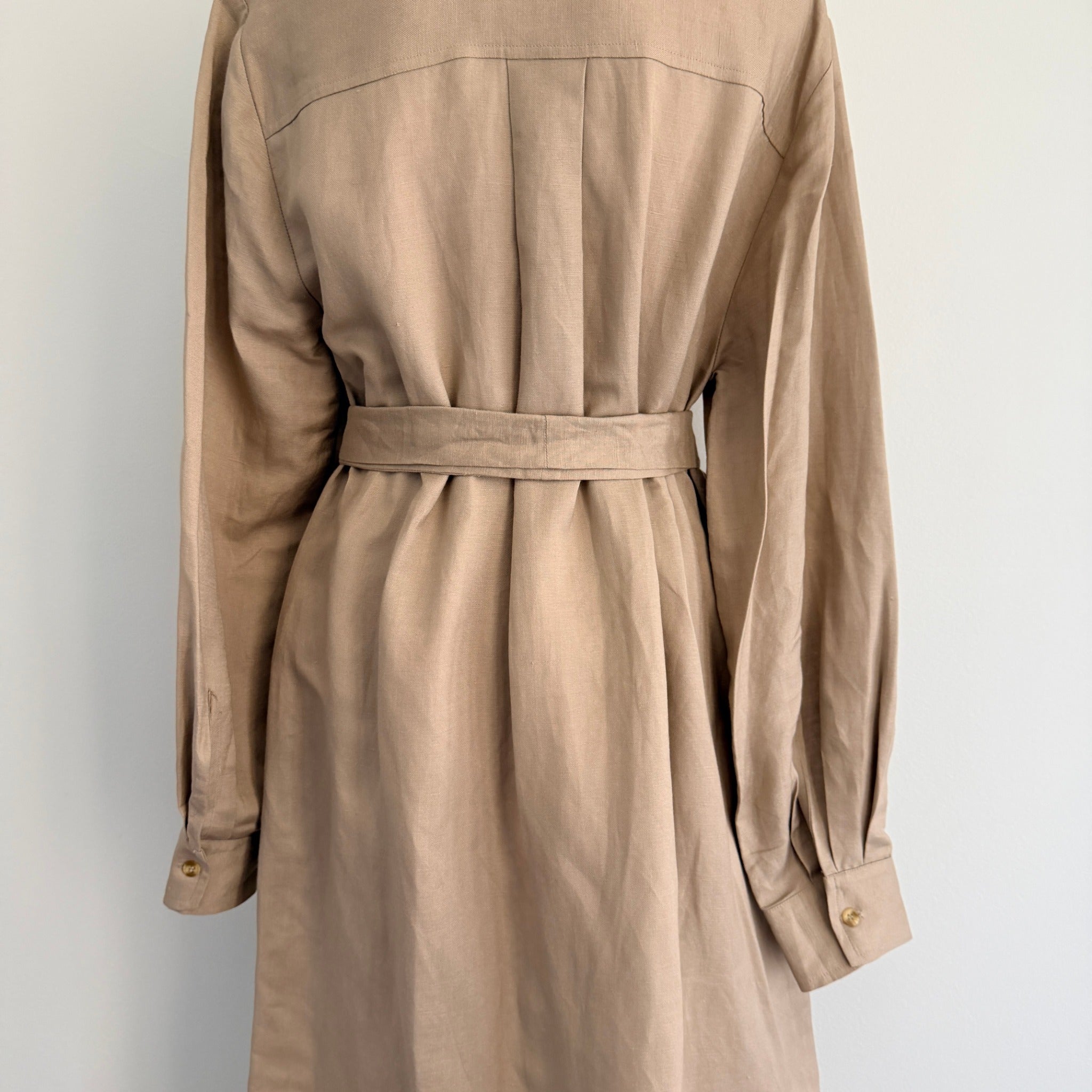 by WILLA Tan Long Sleeve Shirt Dress Belted Midi Size 8 Workwear BNWT - Image 9